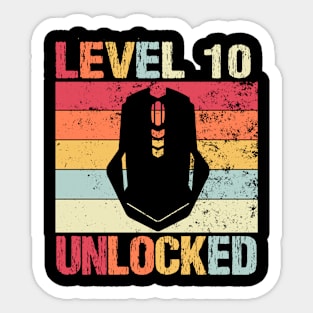 Level 10 Unlocked - 10th Birthday Gift Sticker